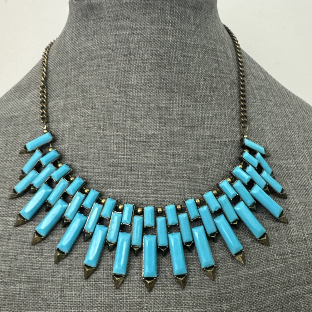 Aztech Necklace light Blue 19"